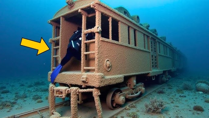 Diver Finds Train Wagon On Ocean Floor, Then Takes A Look Inside